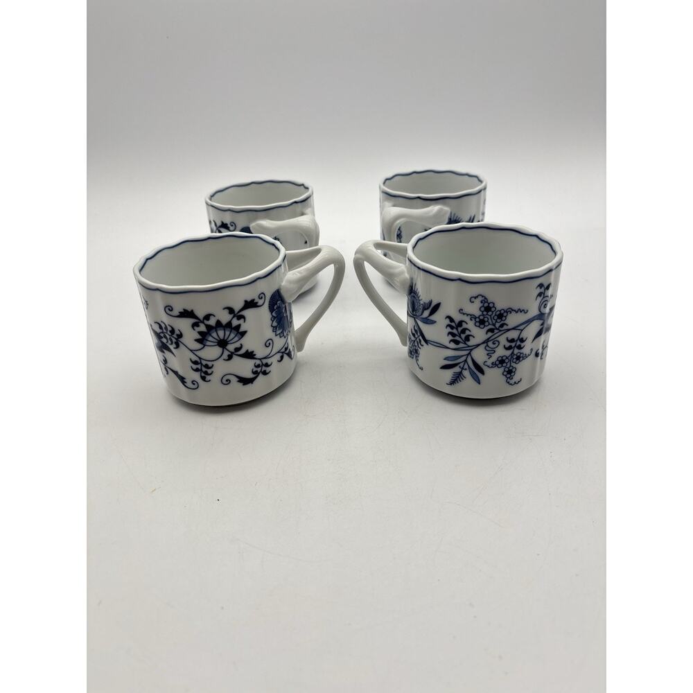 Blue Danube Blue Onion 4 Coffee Mugs Sets Very Good Condition Made In Japan